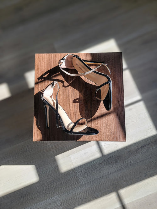 Strappy Patent Leather Sandal Heels