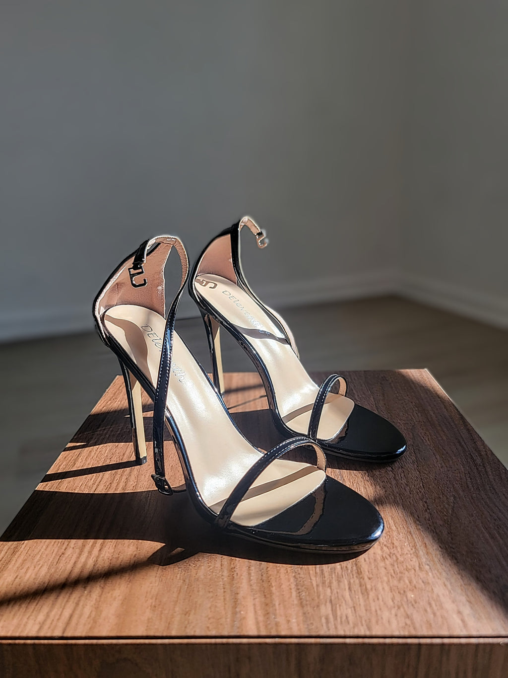 Strappy Patent Leather Sandal Heels