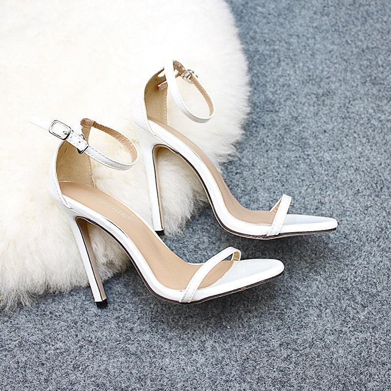 Strappy Patent Leather Sandal Heels