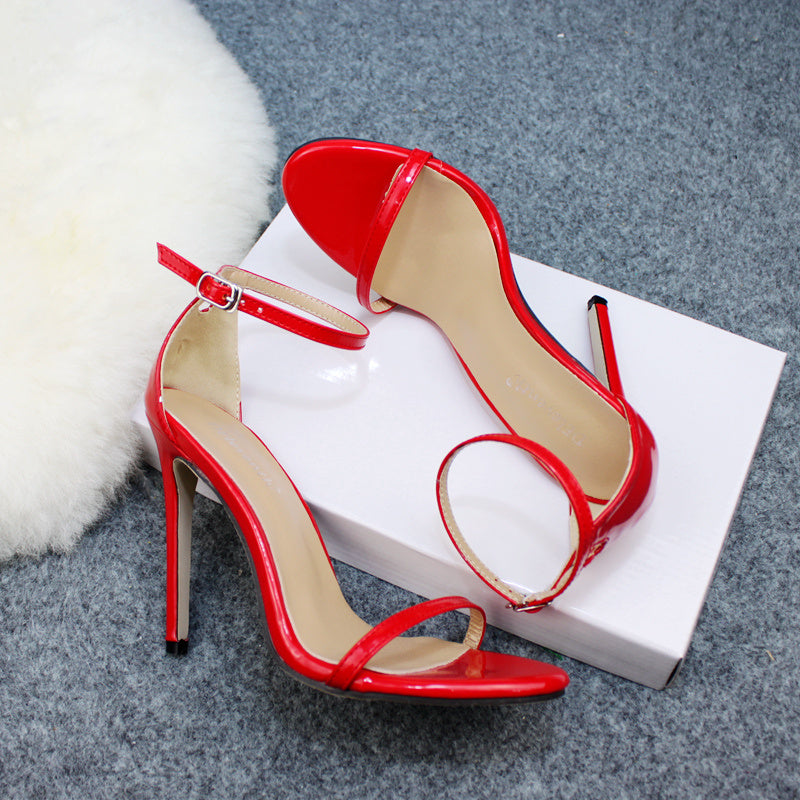 Strappy Patent Leather Sandal Heels